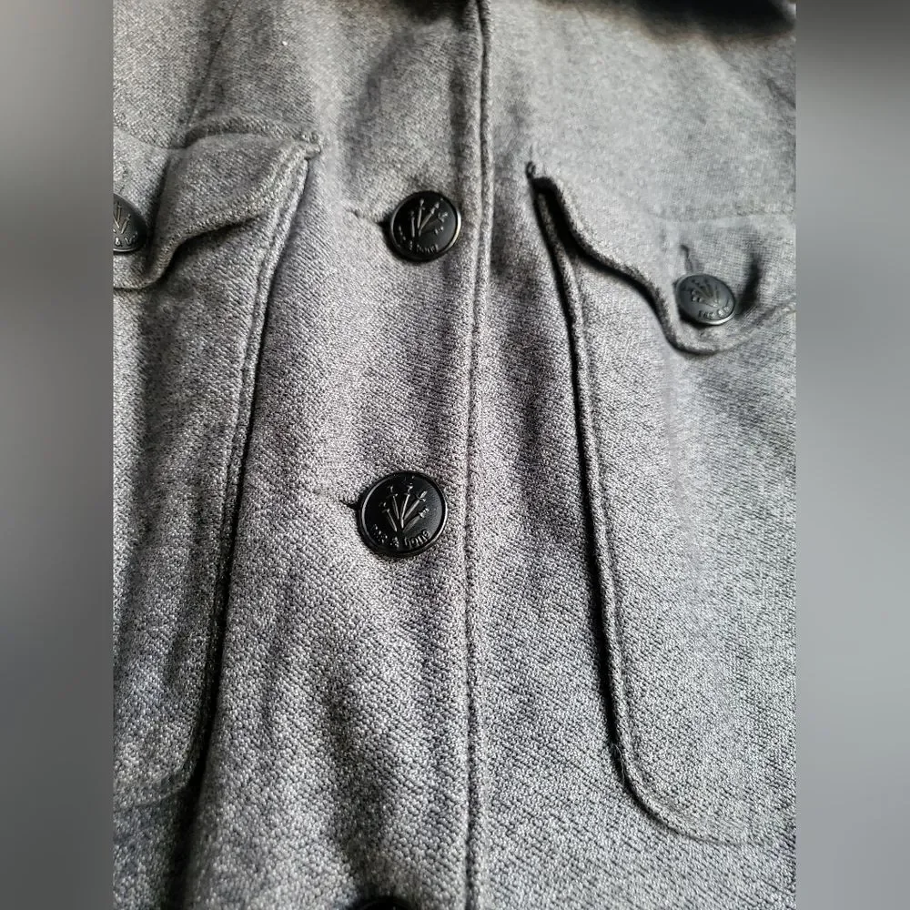 Vintage Rag & Bone Gray Black Utility Military Jacket Sz 8 Cotton